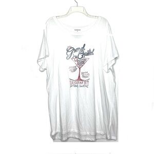 Torrid Martini Lounge Graphic Tee 4X White Slim Fit